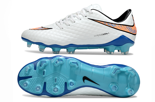 Chuteira Nike Hypervenom Elite FG - Branca e Azul