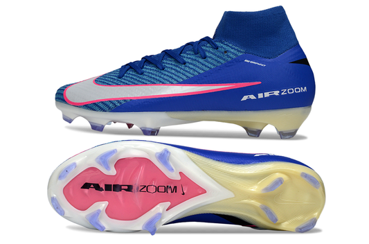 Chuteira Nike Air Zoom Mercurial Superfly 10 Elite FG - Azul, Branca e Rosa - Attack Pack