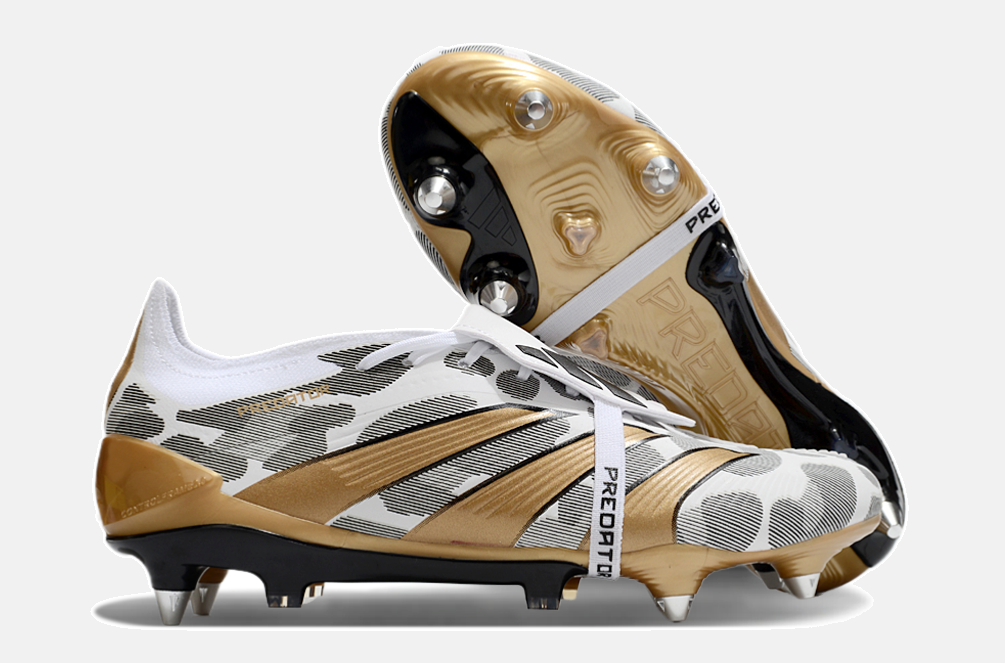 Adidas Predator Elite Fold-Over Tongue SG - Branca, Dourada e Preta