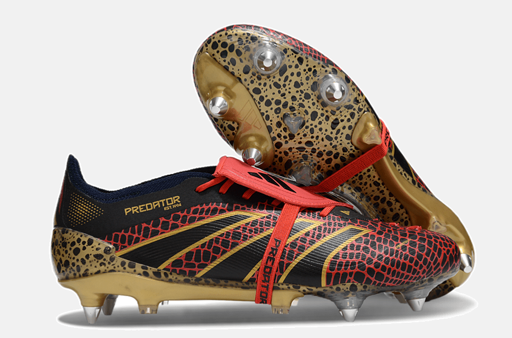 Adidas Predator Elite Fold-Over Tongue SG - Preta, Dourada e Vermelha - MAGNUM SPORT*