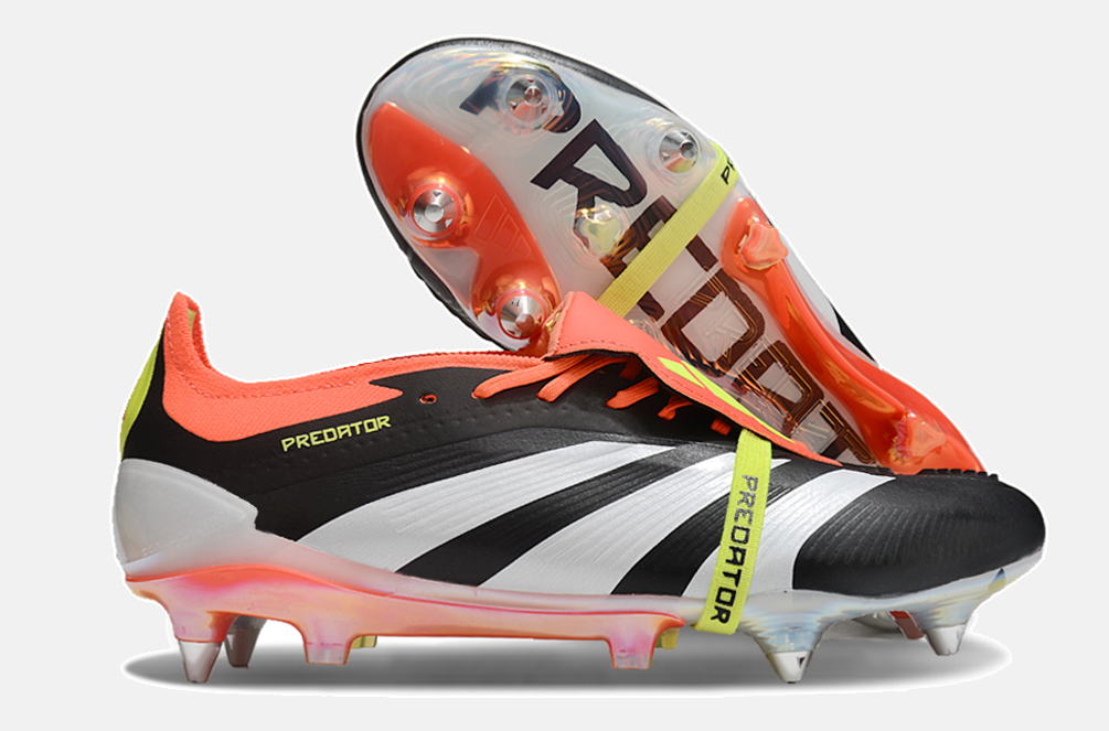 Adidas Predator Elite Fold-Over Tongue SG - Preta, Laranja e Verde