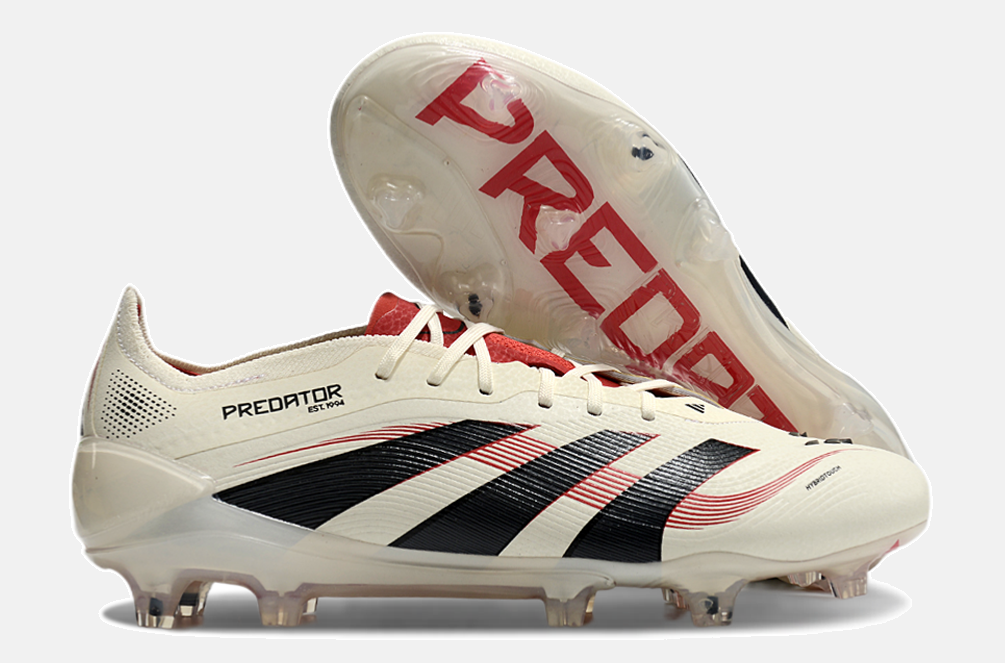 Chuteira Adidas Predator Elite FG - Bege, Preta e Vermelha - imagem 8