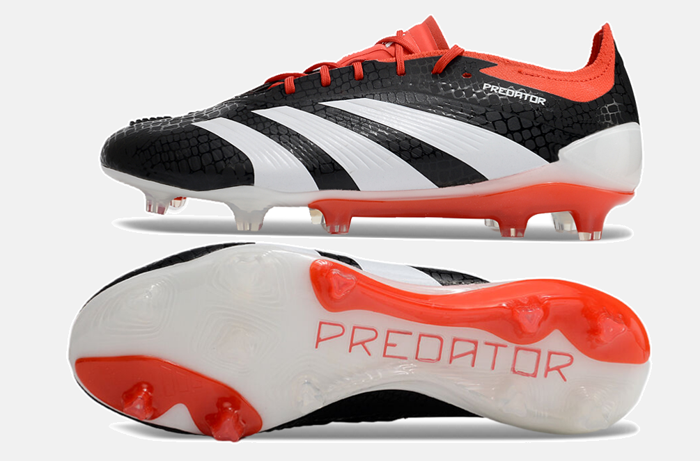 Chuteira Adidas Predator Elite FG - Preta, Branca e Laranja