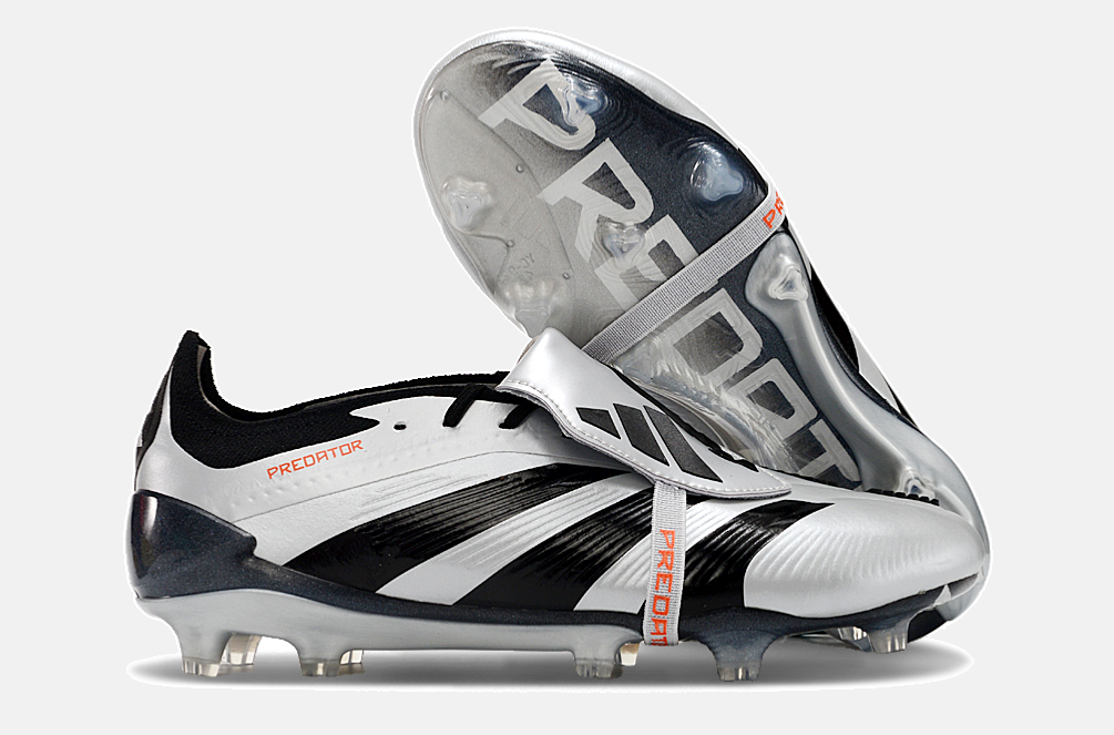 Chuteira Adidas Predator Elite Tongue FG - Preta e Branca