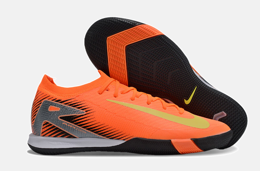 Chuteira Futsal Nike Mercurial Air Zoom Vapor 16 IC - Laranja, Preta e Verde - imagem 8