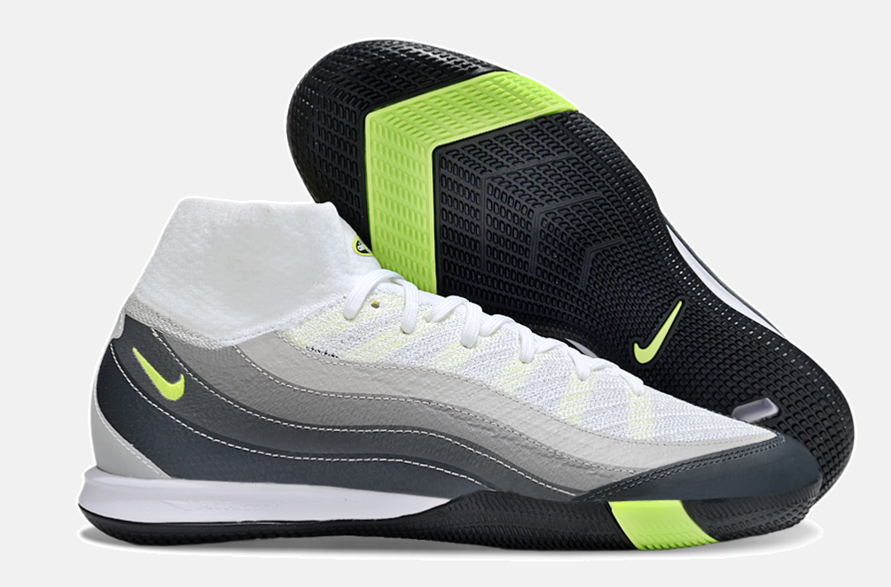 Chuteira Nike Air Zoom Mercurial Superfly 10 Elite Air Max 95 IC - Branca, Cinza e Preta - imagem 8