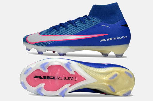 Chuteira Nike Air Zoom Mercurial Superfly 10 Elite FG - Azul, Branca e Rosa - Attack Pack