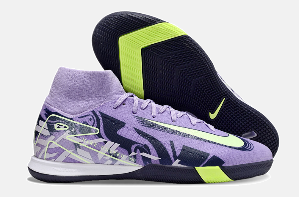 Chuteira Nike Air Zoom Mercurial Superfly 10 Elite IC - Roxa e Verde - imagem 8