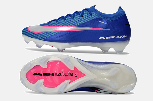 Chuteira Nike Air Zoom Mercurial Vapor 16 Elite FG - Azul, Branca e Rosa - Attack Pack
