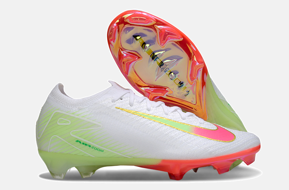 Chuteira Nike Air Zoom Mercurial Vapor 16 Elite FG - Branca, Verde e Rosa - MAGNUM SPORT*