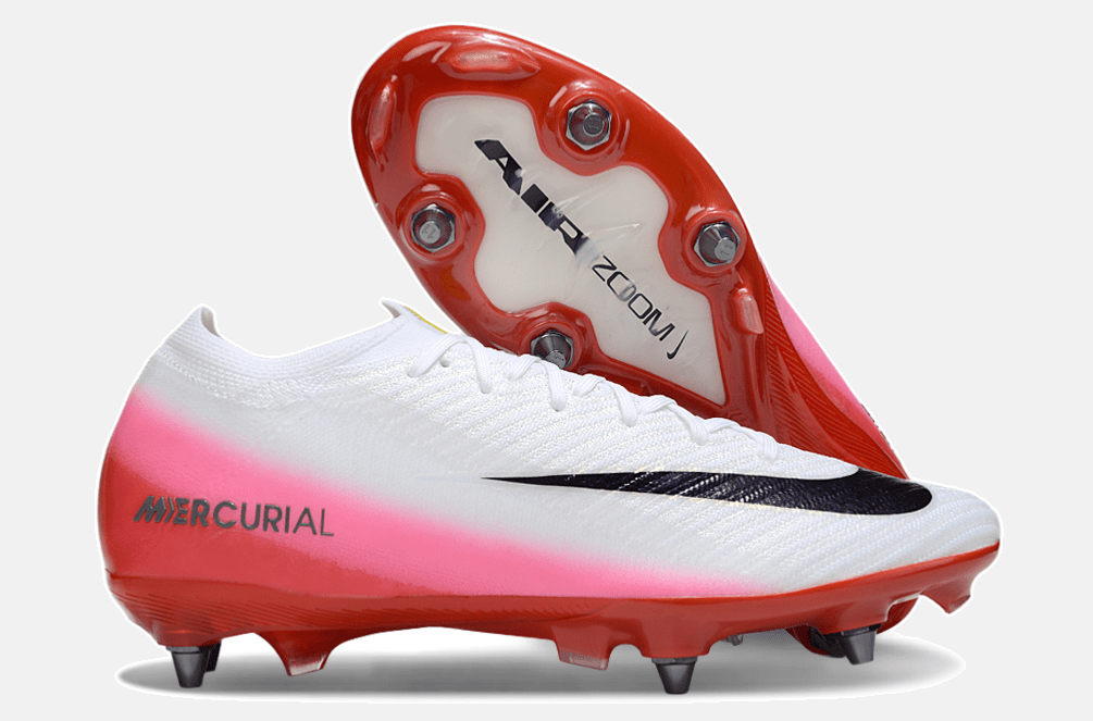 Chuteira Nike Air Zoom Mercurial Vapor 16 Elite SG - Branca, Rosa e Vermelha - Fear Nothing Pack - MAGNUM SPORT*