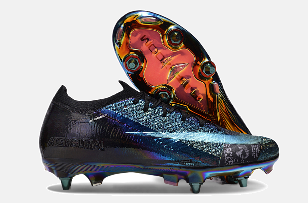 Chuteira Nike Air Zoom Mercurial Vapor 16 Elite SG - Preta e Azul - imagem 8