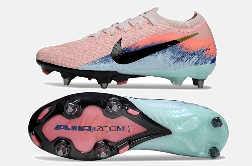 Chuteira Nike Air Zoom Mercurial Vapor 16 Elite SG - Rosa, Azul e Preta - United 02 Pack - MAGNUM SPORT*