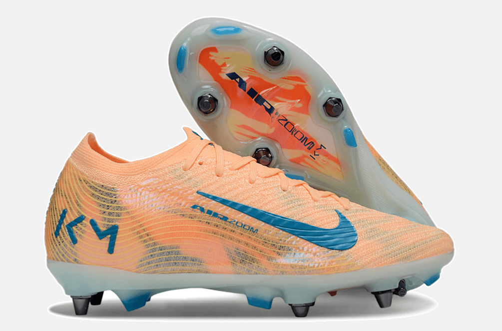 Chuteira Nike Air Zoom Mercurial Vapor 16 Kylian Mbappe Elite SG - Laranja e Azul - MAGNUM SPORT*
