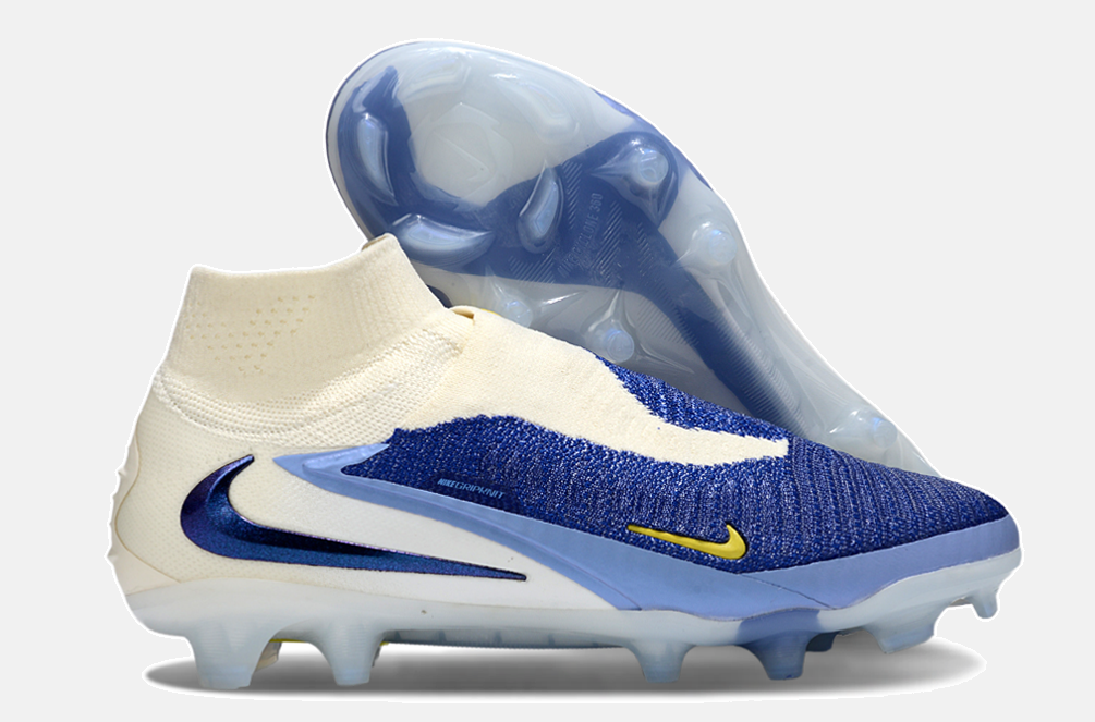 Chuteira Nike Phantom 6 Elite FG - Branca e Azul - Pack Fear Nothing