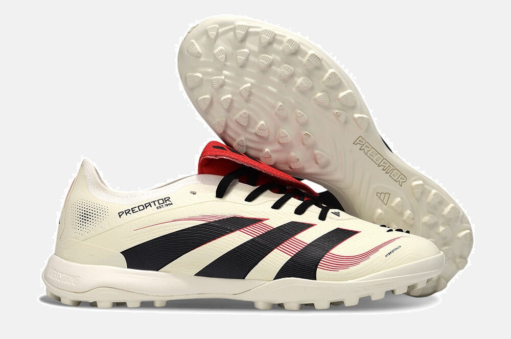 Chuteira Society Adidas Predator Elite Fold-Over Tongue TF - Begê, Preta e Vermelha