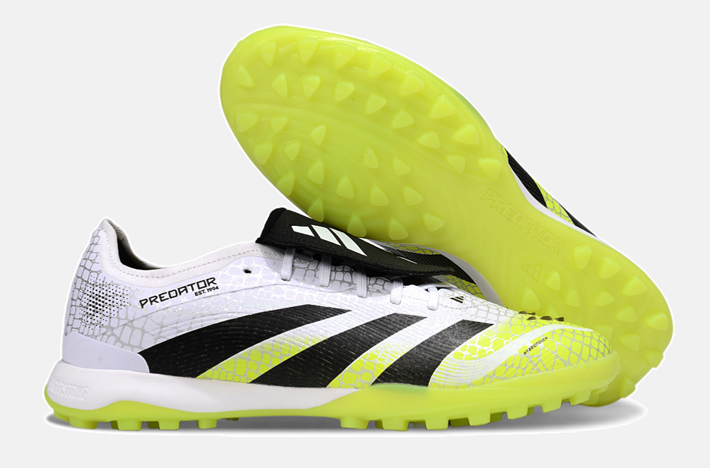 Chuteira Society Adidas Predator Elite Fold-Over Tongue TF - Branca, Preta e Verde