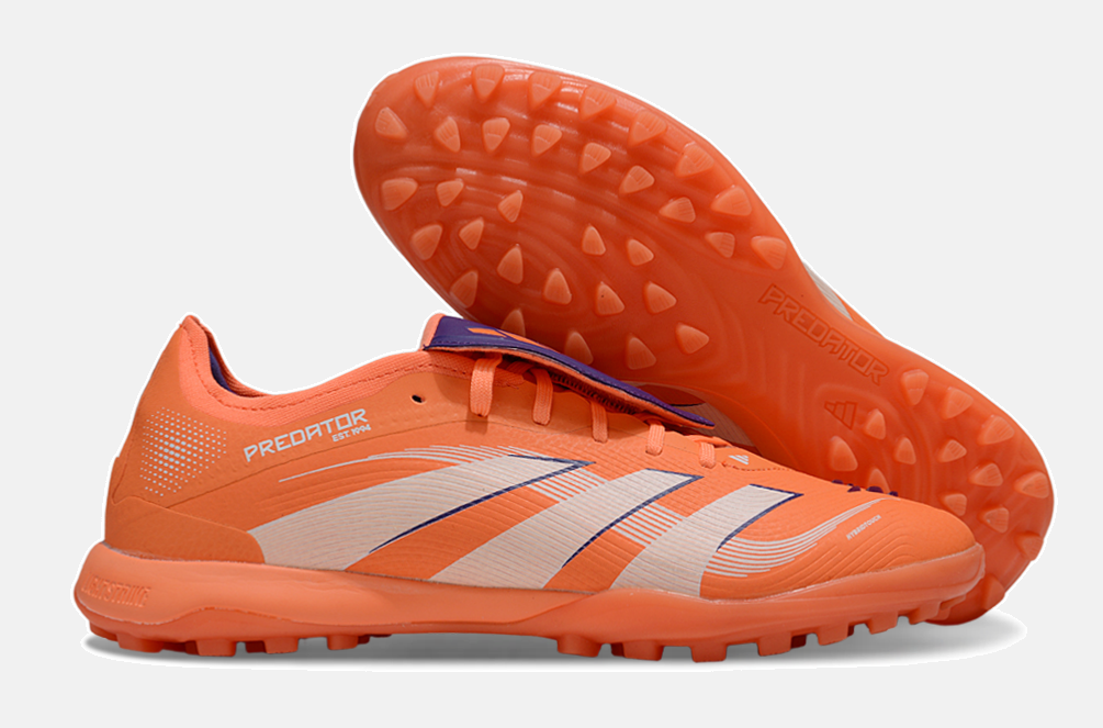 Chuteira Society Adidas Predator Elite Fold-Over Tongue TF - Laranja e Azul