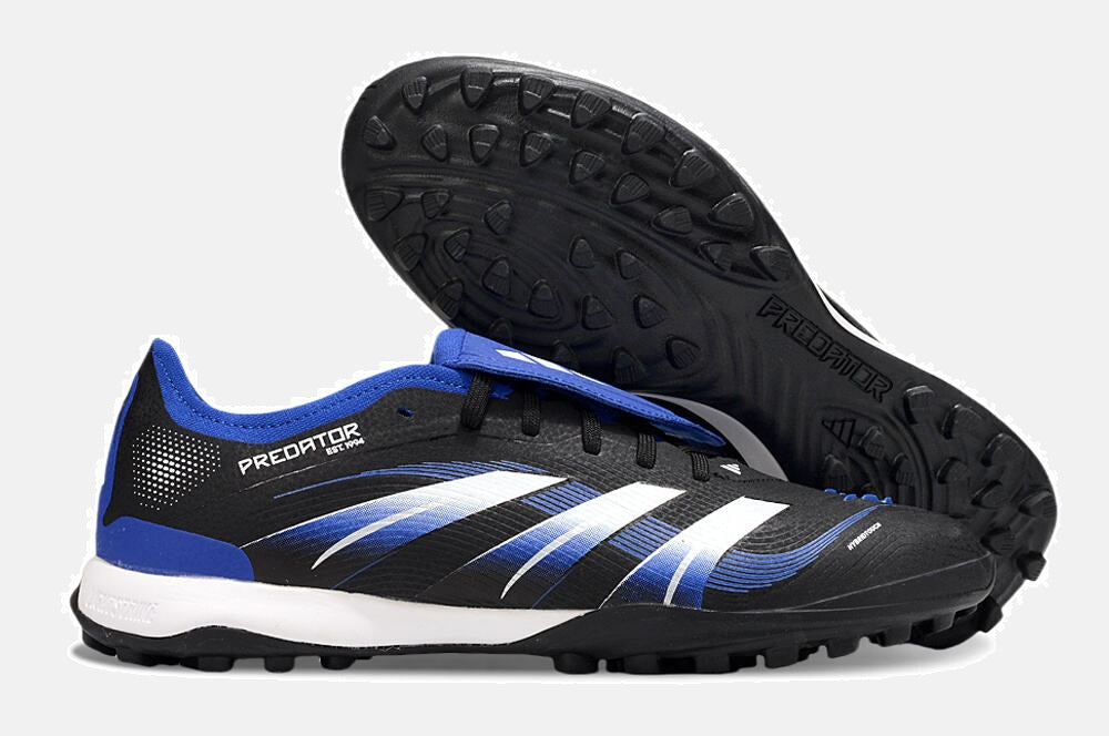 Chuteira Society Adidas Predator Elite Fold-Over Tongue TF - Preta, Azul e Branca
