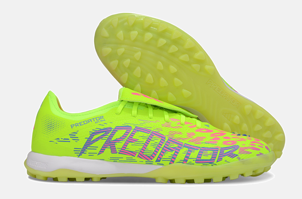 Chuteira Society Adidas Predator Elite Fold-Over Tongue TF - Verde, Rosa e Roxa
