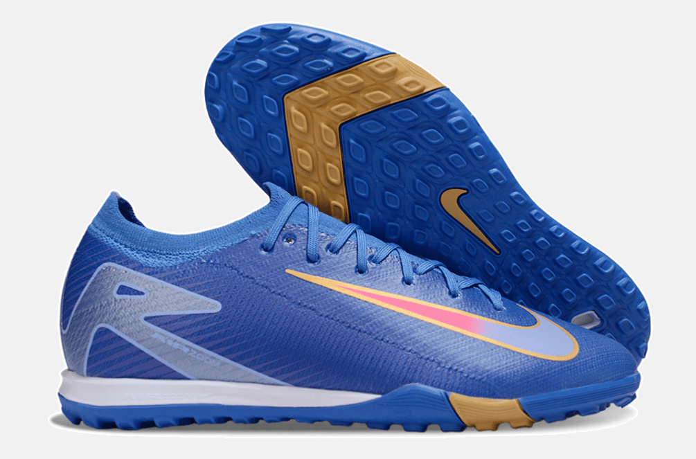 Chuteira Society Nike Air Zoom Mercurial Vapor 16 Elite TF - Azul e Amarela - MAGNUM SPORT*