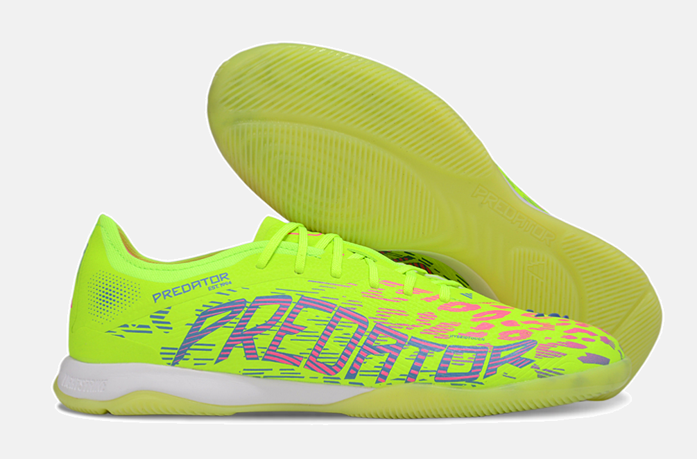 Tênis Futsal Adidas Predator Elite Fold-Over Tongue IC - Verde, Rosa e Roxa