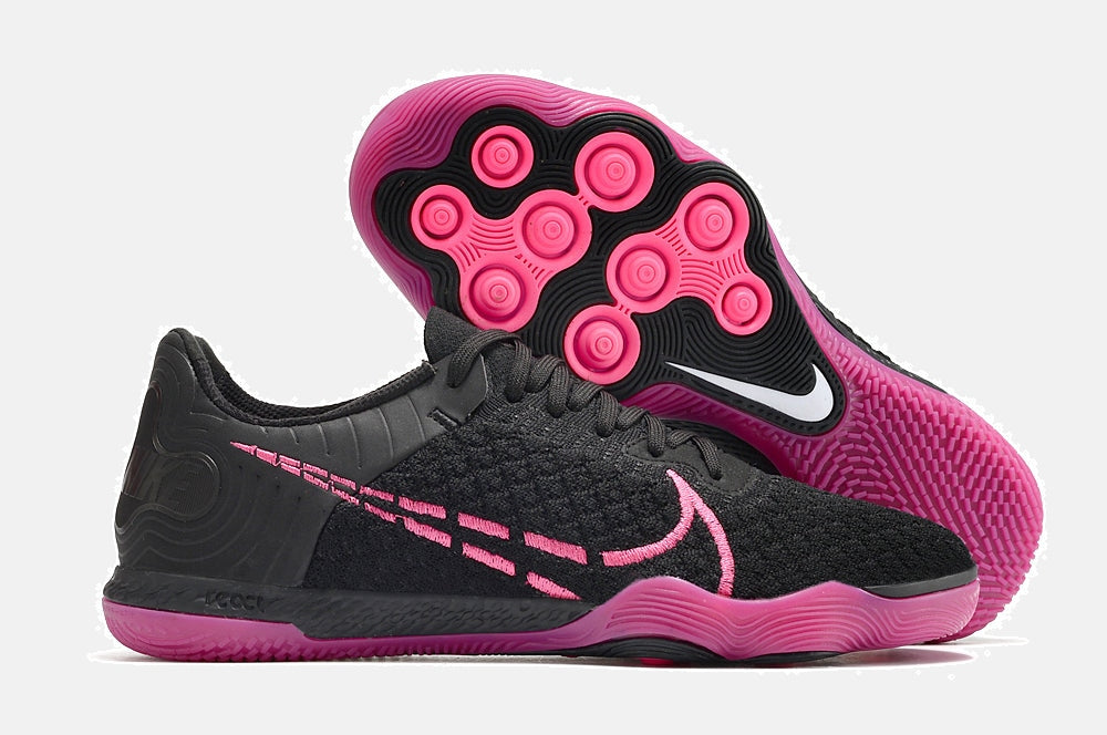 Tênis Futsal Nike React Gato IC - Preta e Rosa