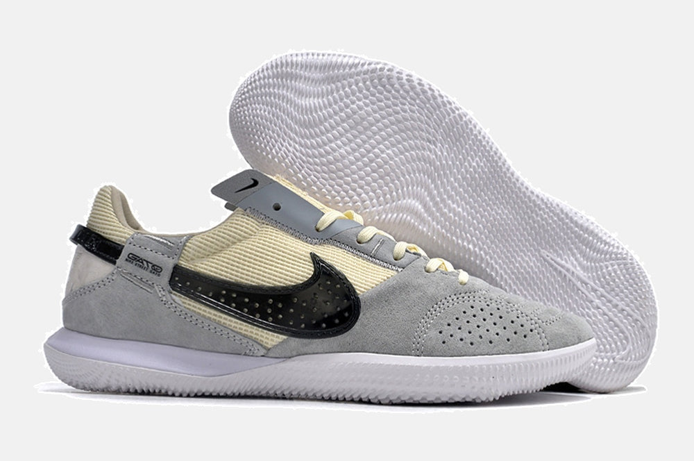 Tênis Futsal Nike Street Gato IC - Cinza, Bege e Preta
