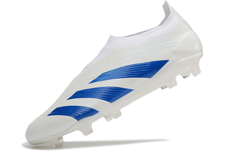 Chuteira Adidas Predator Elite Laceless FG - Branca e Azul