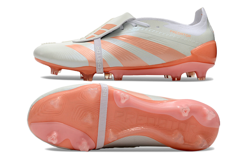 Chuteira Adidas Predator Elite Tongue FG - Branca e Salm��o