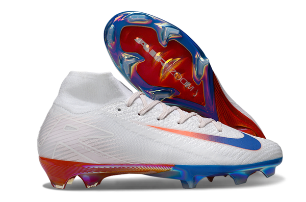 Chuteira Nike Air Zoom Mercurial Superfly 10 Elite FG - Branca, Vermelha e Azul