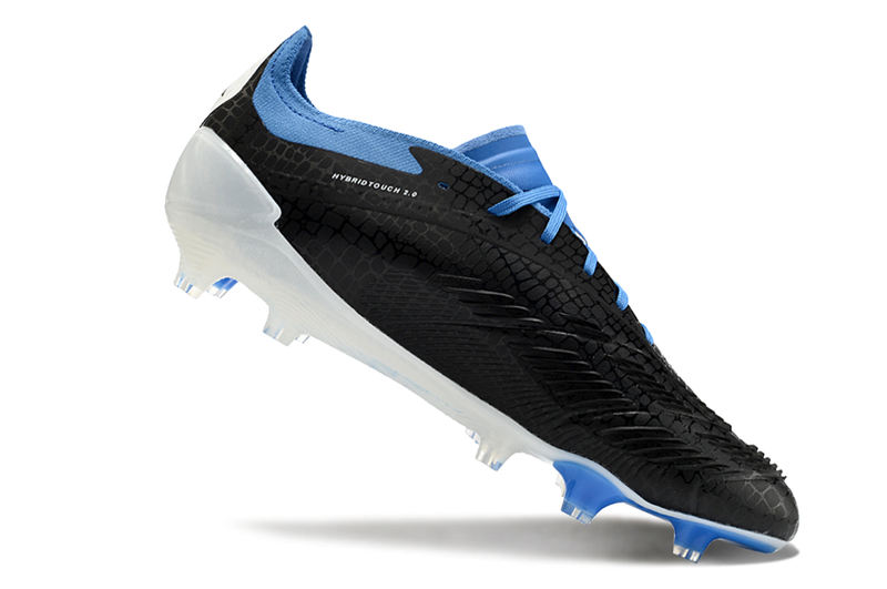 Chuteira Adidas Predator Elite FG - Branca, Preta e Azul