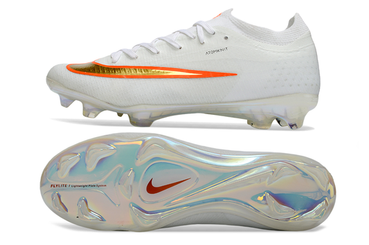 Chuteira Nike Air Zoom Mercurial Vapor 17 Elite FG - Branca e Laranja
