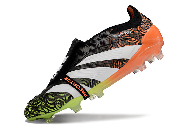 Chuteira Adidas Predator Elite Tongue FG - Branca, Laranja e Verde