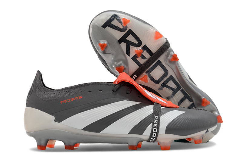 Chuteira Adidas Predator Elite Tongue FG - Cinza e Branca