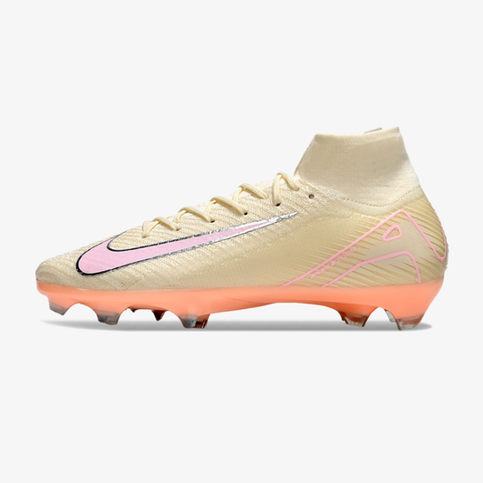 Chuteira Nike Air Zoom Mercurial Superfly 10 Edição Especial Elite FG - Branca e Salmão