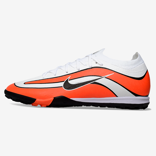 Chuteira Society Nike Air Zoom Mercurial Vapor 16 Elite TF - Branca e Laranja
