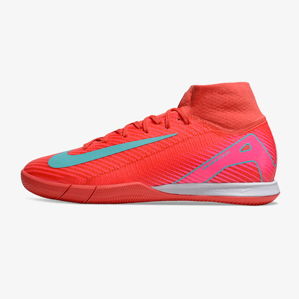 Chuteira Nike Air Zoom Mercurial Superfly 10 Elite  IC - Vermelha, Rosa e Azul - vista frontal