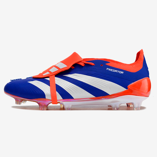 Chuteira Adidas Predator Elite Tongue FG - Azul, Branca e Laranja