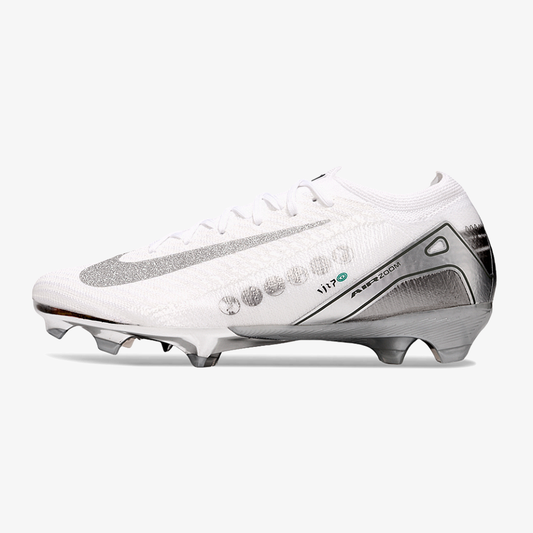 Chuteira Nike Air Zoom Mercurial Vapor 16 Edição Especial Elite FG - Branca e Prata