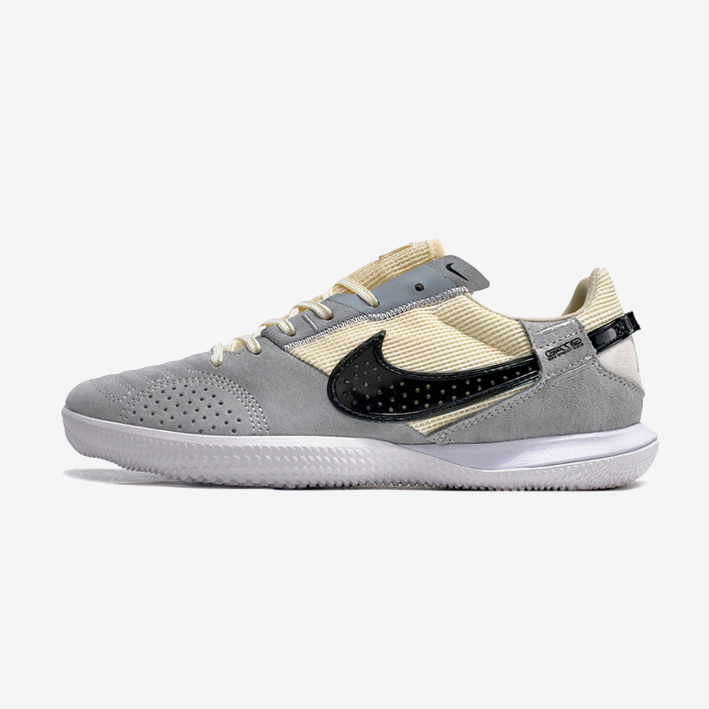 Tênis Futsal Nike Street Gato IC - Cinza, Bege e Preta