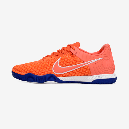 Tênis Futsal Nike React Gato IC - Laranja, Branca e Azul