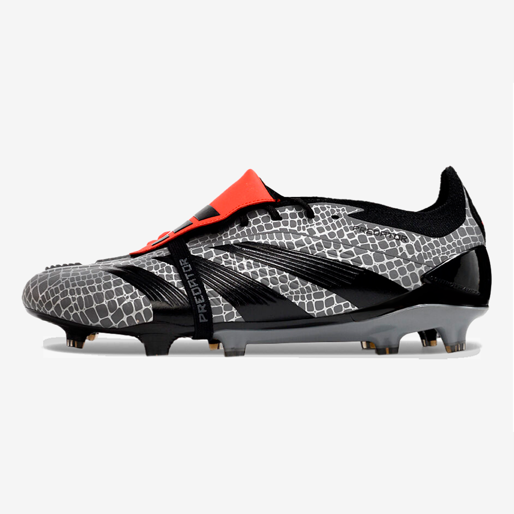 Chuteira Adidas Predator Elite Tongue FG - Preta e Cinza