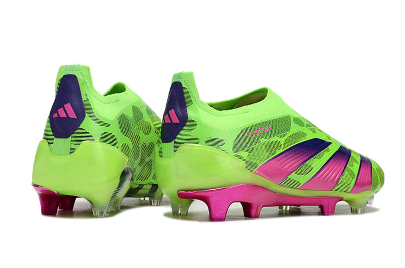 Chuteira Adidas Predator Elite Laceless FG - Verde e Rosa