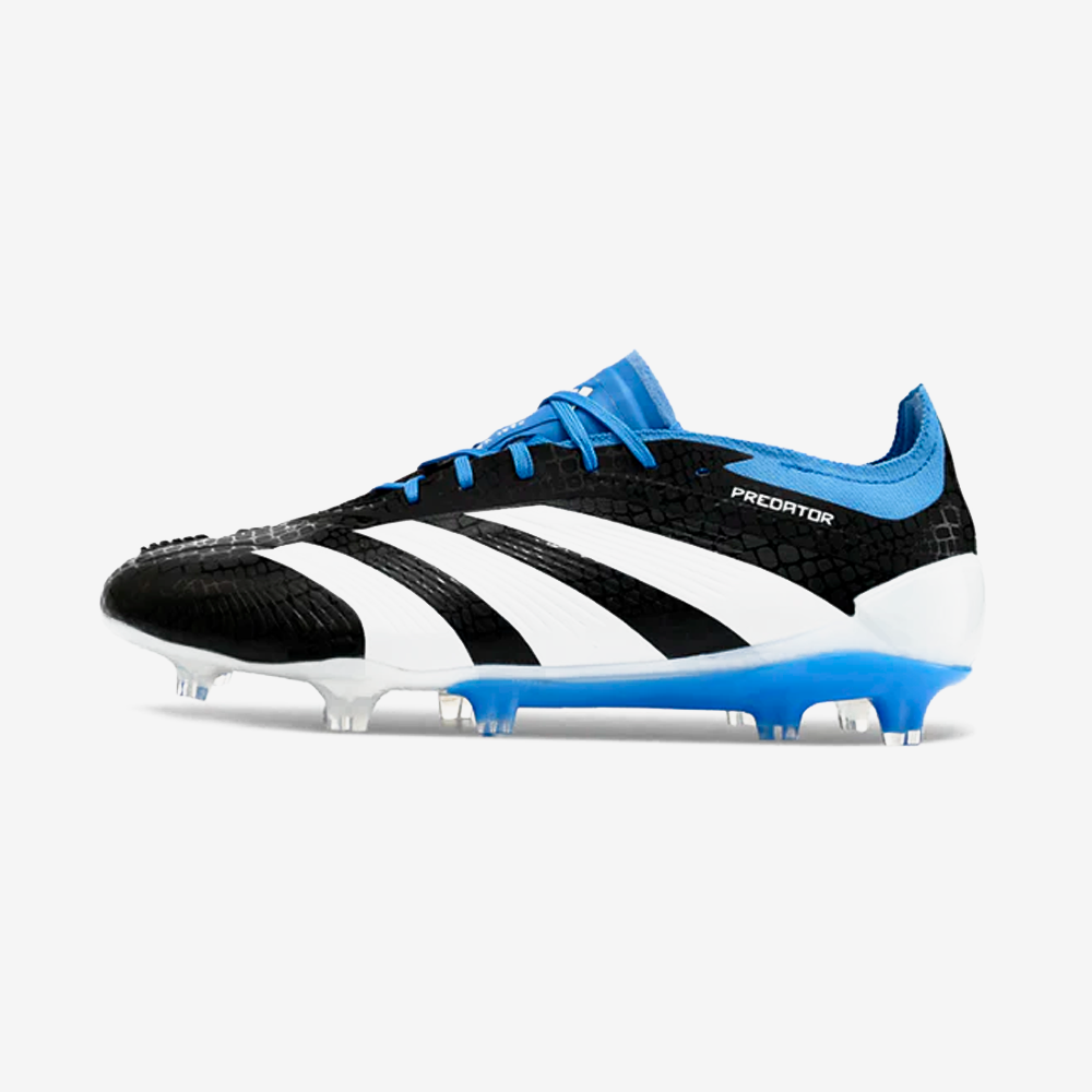 Chuteira Adidas Predator Elite FG - Branca, Preta e Azul
