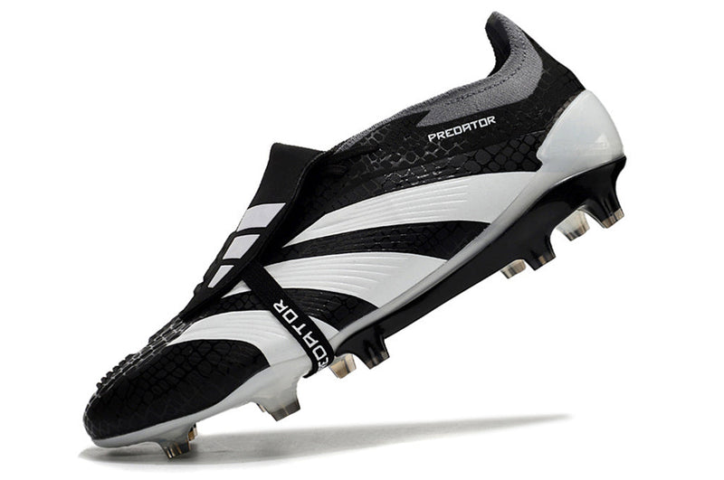 Chuteira Adidas Predator Elite Tongue FG - Preta e Branca