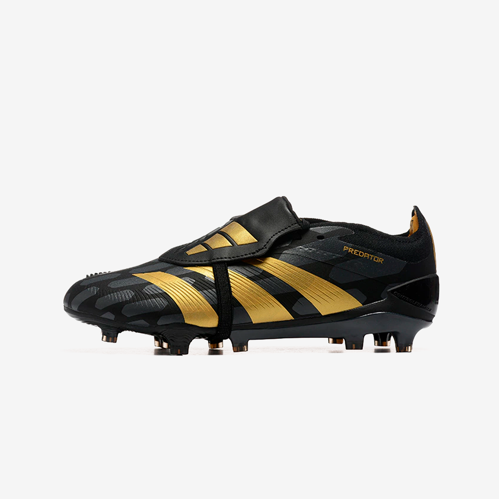 Chuteira Adidas Predator Elite Tongue FG - Preta e Dourada
