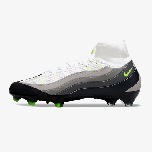Chuteira Nike Mercurial Superfly 10 Air Max 95 Elite FG - Branca e Preta