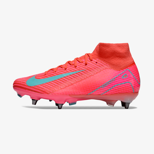 Chuteira Nike Zoom Mercurial SuperFly 10 Elite SG - Vermelha, Rosa e Azul