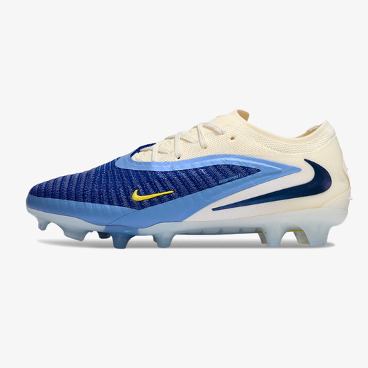 Chuteira Nike Phantom 6 Elite FG - Branca e Azul - Pack Fear Nothing